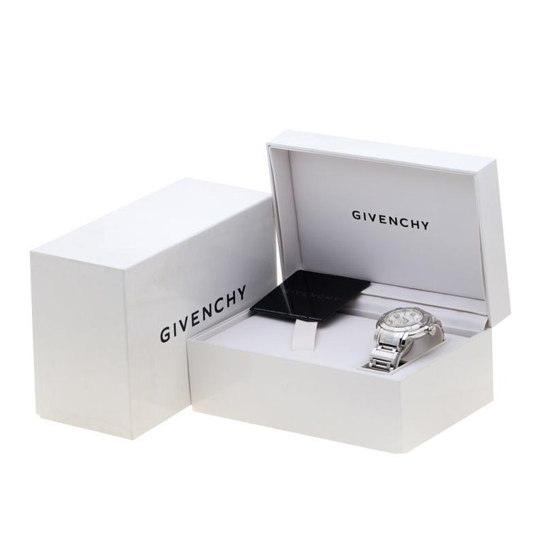 Givenchy White Stainless Steel GV.5254J Men's Wristwatch 48 mm For Sale
