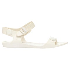 GIVENCHY white textured rubber hexagon stud flat jelly sandals EU41