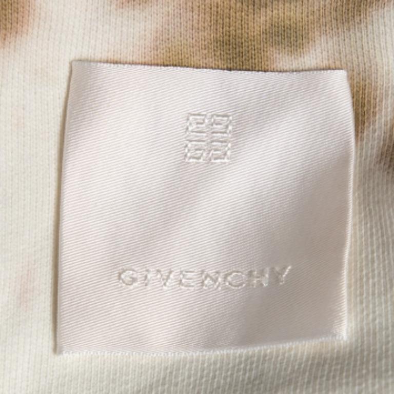 Uomo Givenchy S.S. White, felpa con cappuccio in cotone stampata con cuore tie-dye, con cappuccio oversize in vendita