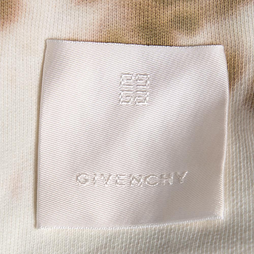 Givenchy White Tie-Dye Heart Printed Cotton Knit Oversized Hoodie S In New Condition For Sale In Dubai, Al Qouz 2