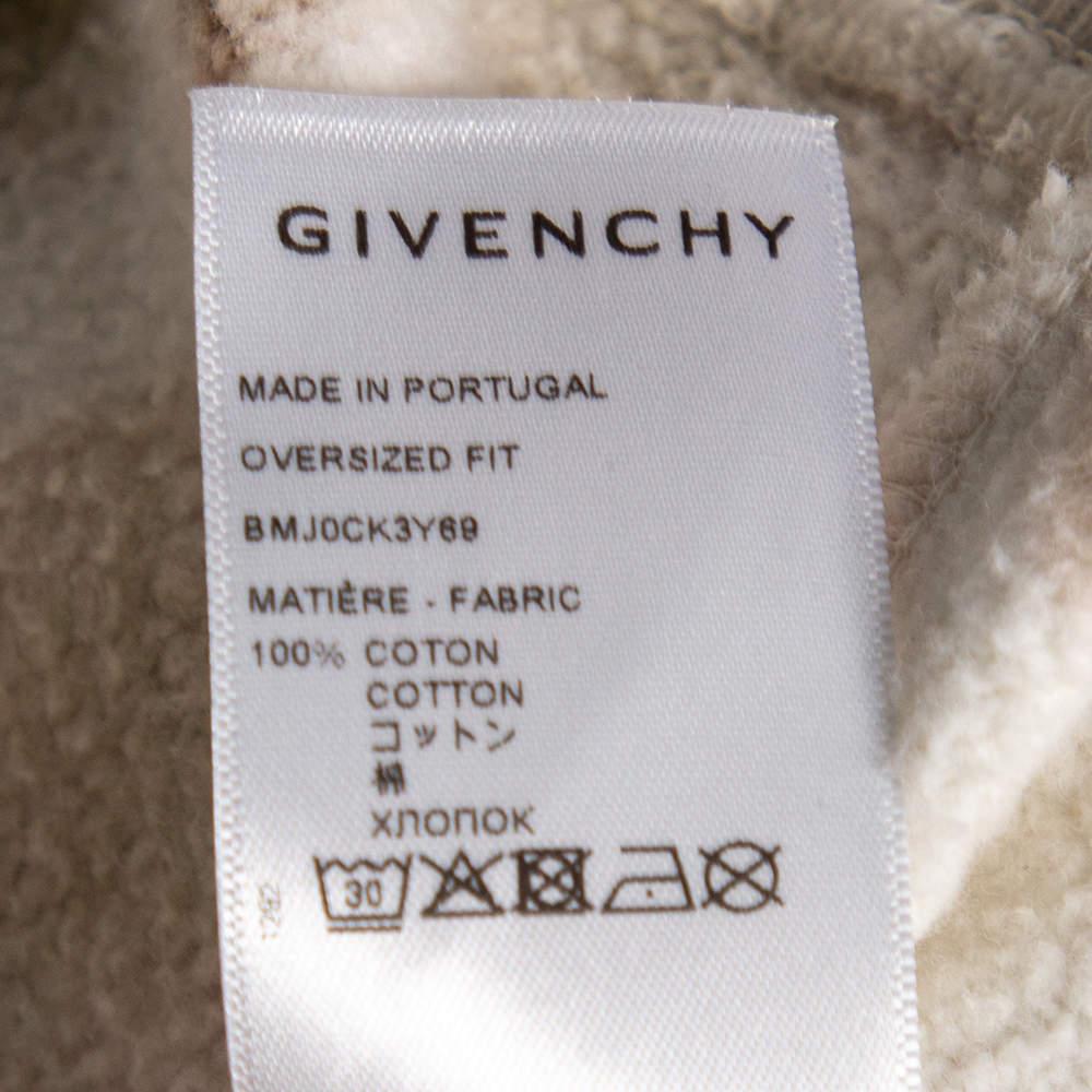 Givenchy White Tie-Dye Heart Printed Cotton Knit Oversized Hoodie S For Sale 1