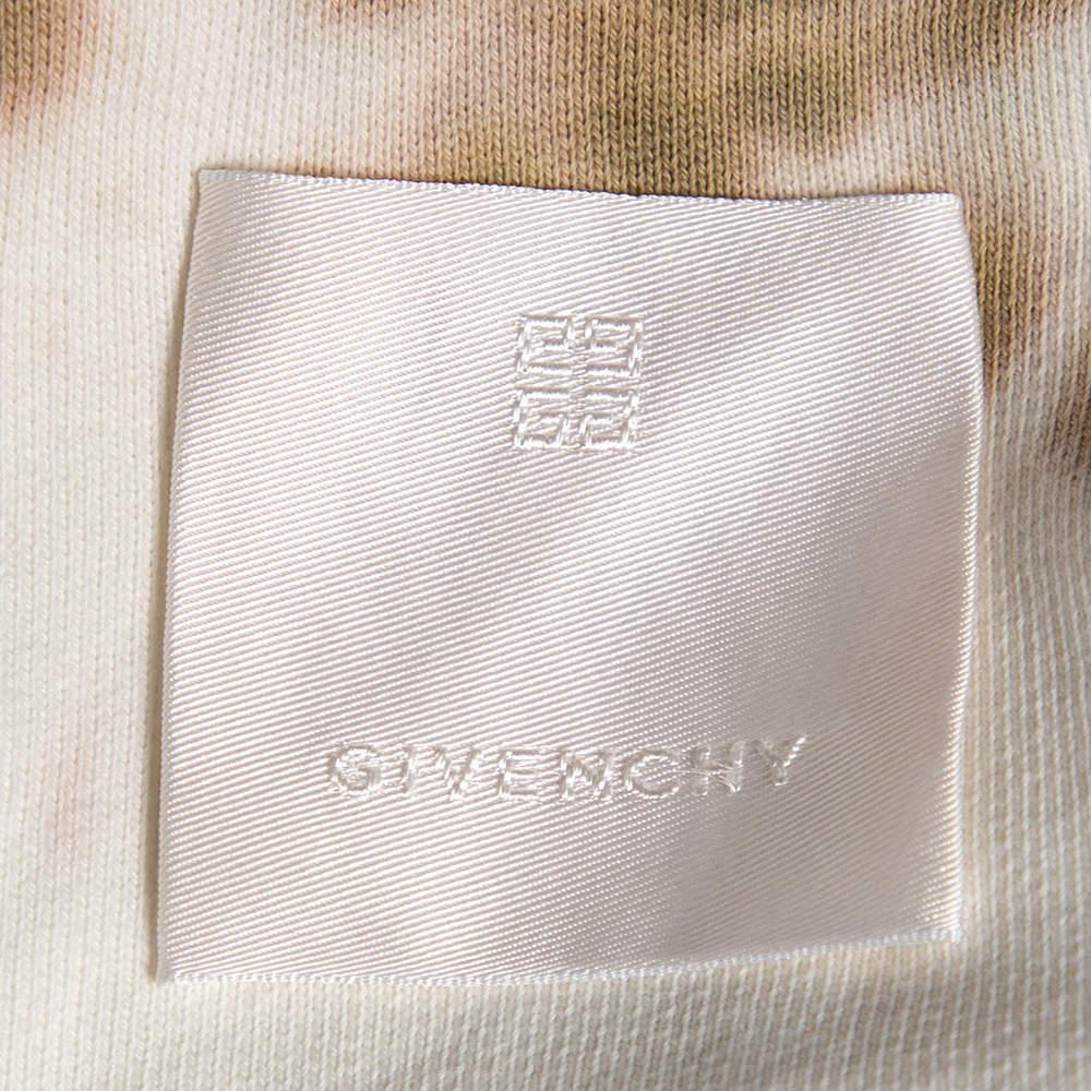 Givenchy White Tie-Dye Heart Printed Cotton Knit Oversized Hoodie S For Sale 5