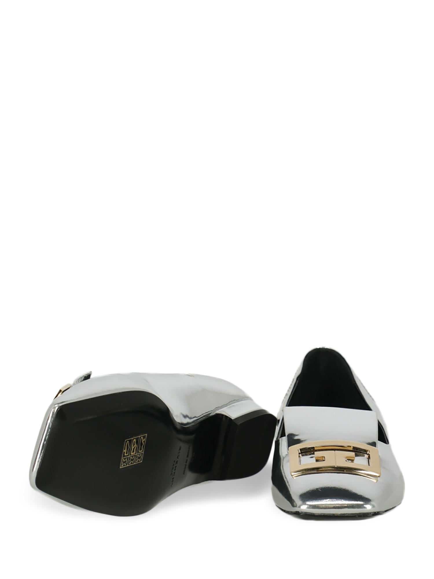 Givenchy Woman Loafers Silver Leather IT 39 For Sale 1