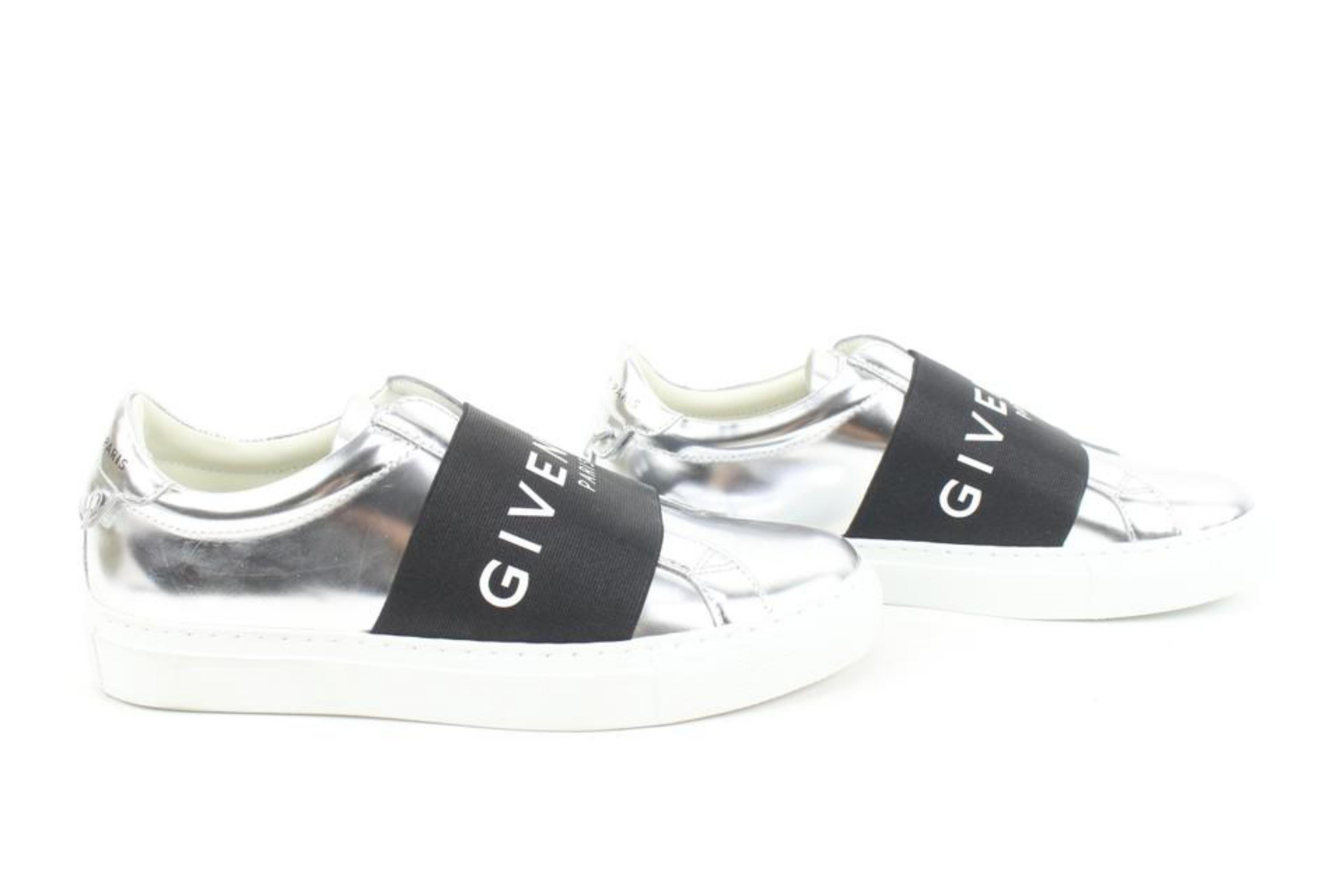 Givenchy Women's 35.5 Silver x Black Urban Street Sneaker 119gi51 For Sale 2