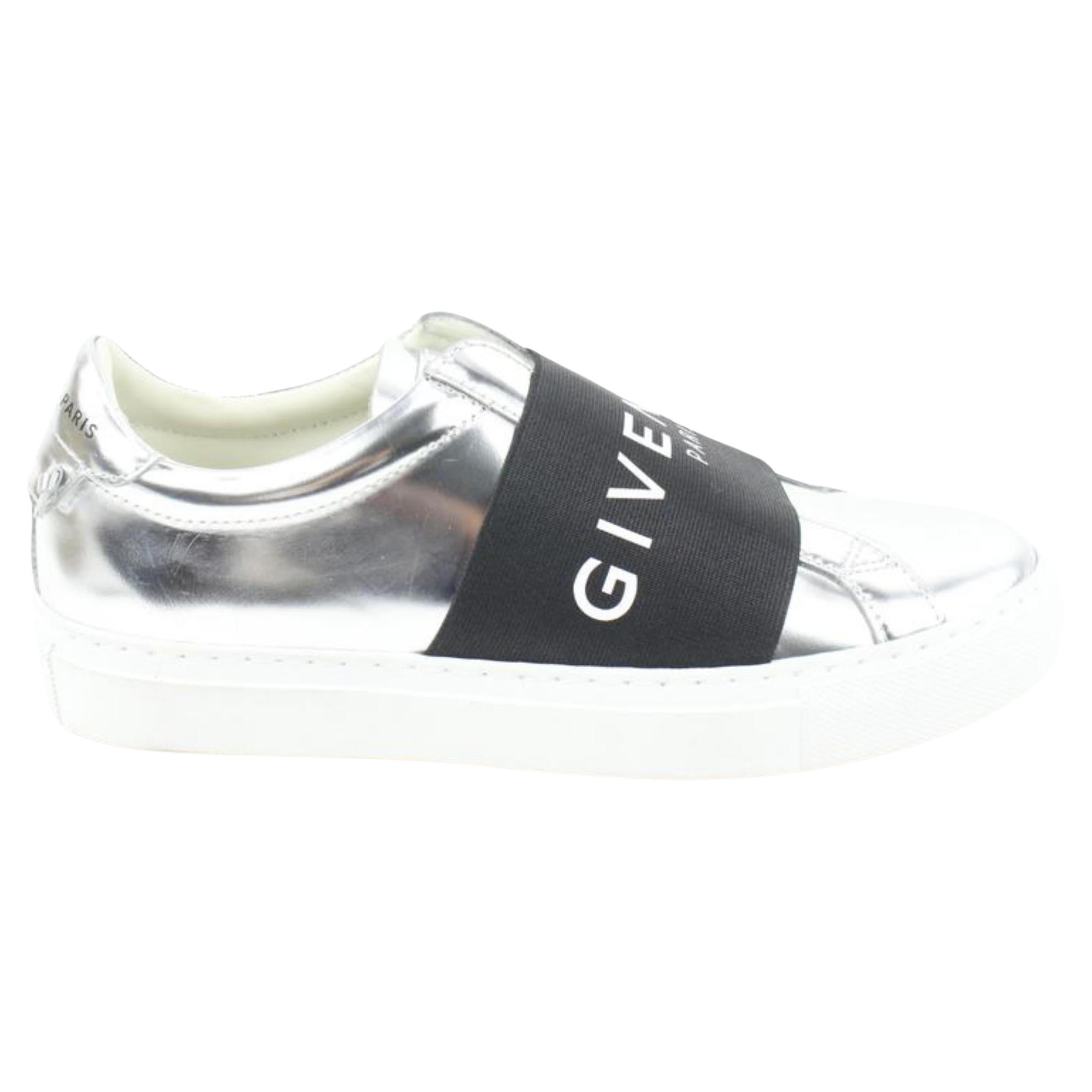 Givenchy Women's 35.5 Silver x Black Urban Street Sneaker 119gi51 For Sale