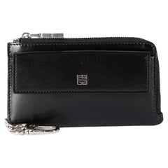 Givenchy Damen 4G Portemonnaie aus schwarzem Leder mit Kartenetui