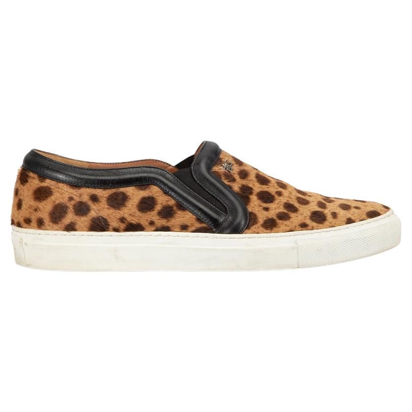 Givenchy Women's Brown Pony Hair Animal Print Trainers For Sale