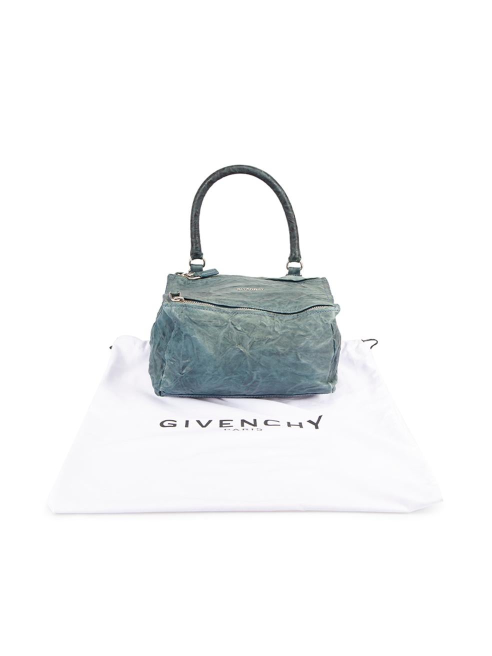 Givenchy Women's Green Distressed Leather Pandora Messenger Bag 5
