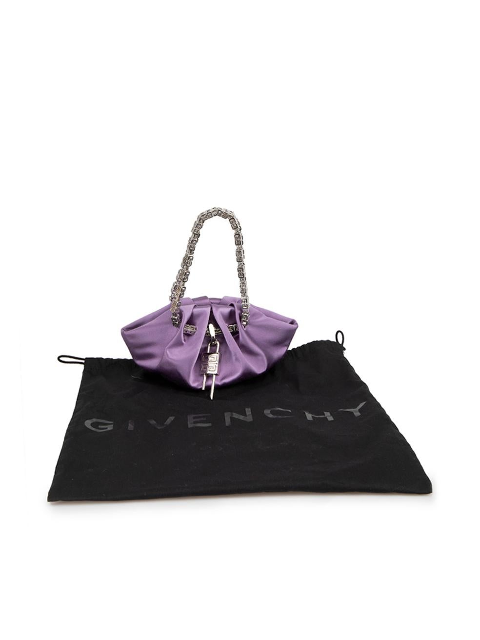 Givenchy Women's Lilac Satin Kenny Lock Neo Mini Bag For Sale 1