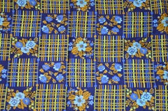 Givenchy Wonderfull "Navy With Shades Of Blue Floral & Woven" Silk Scarf