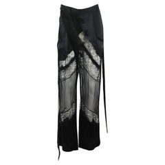Givenchy Wrap Effect Lace And Silk Wide Leg Pants Fr 34 Uk 6