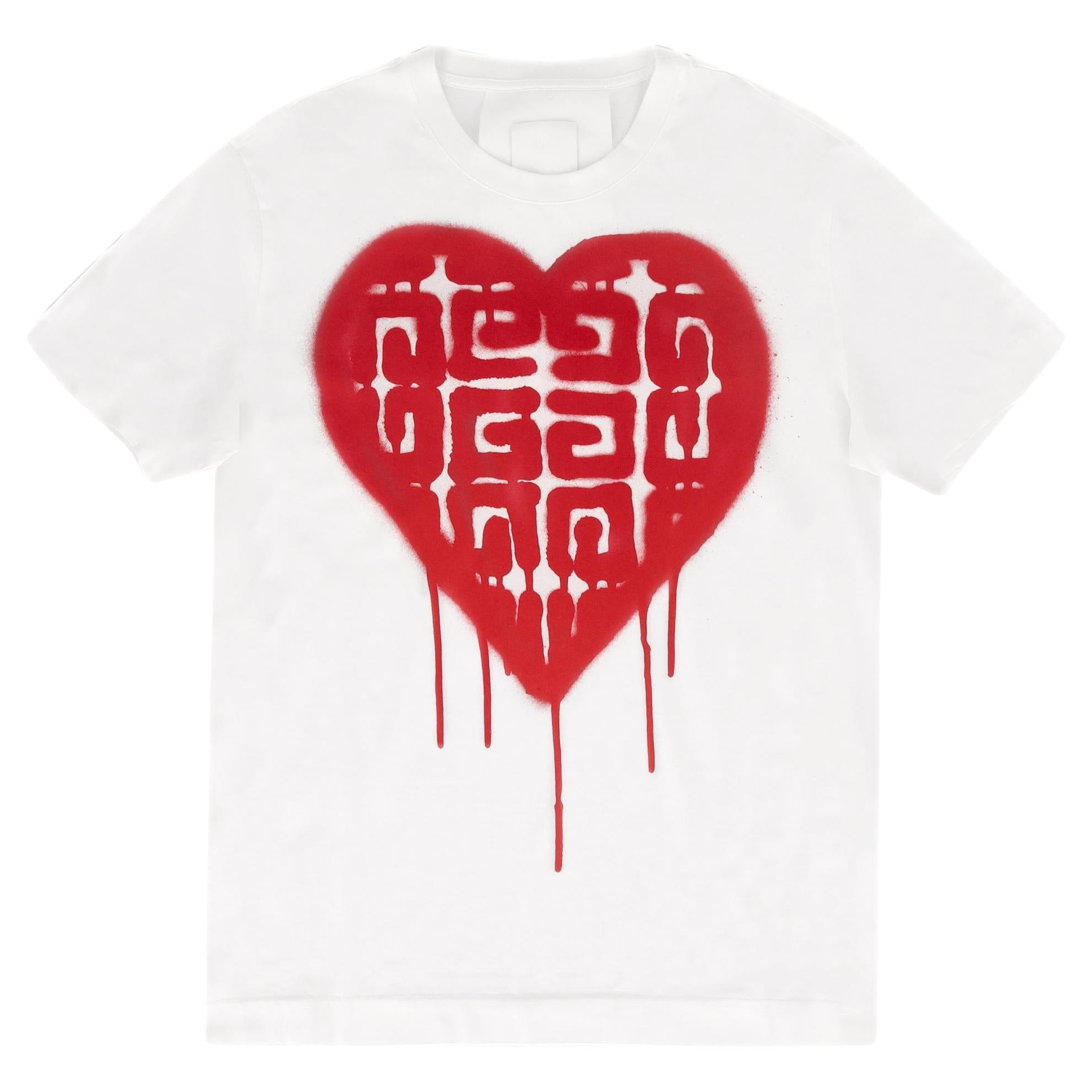 Kiitos♡ Givenchy x Chito '4G Heart' Cotton T-Shirt For Sale at 1stDibs