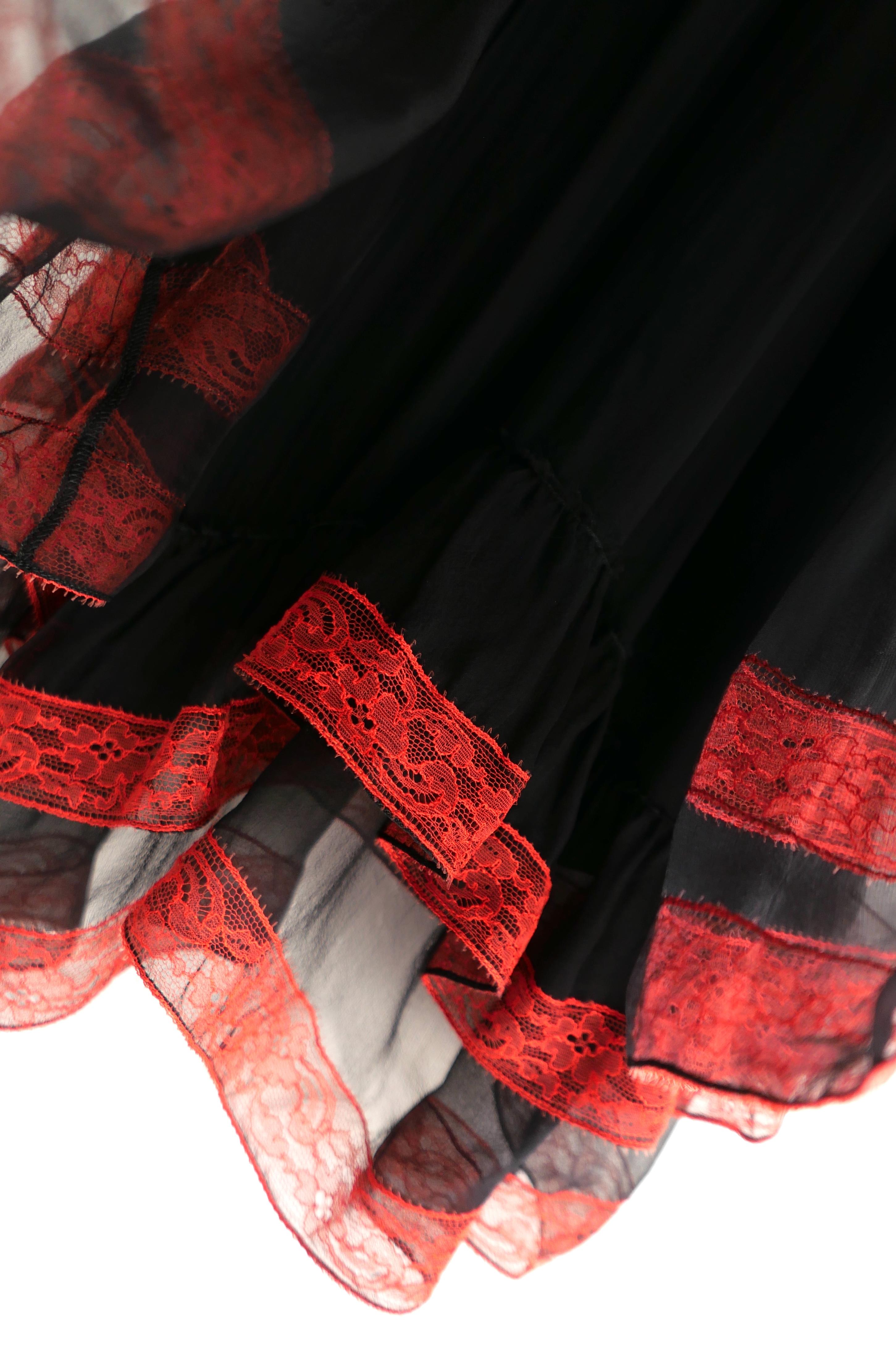 Black Givenchy x Tisci Resort 2011 Chiffon & Lace Mini Dress For Sale