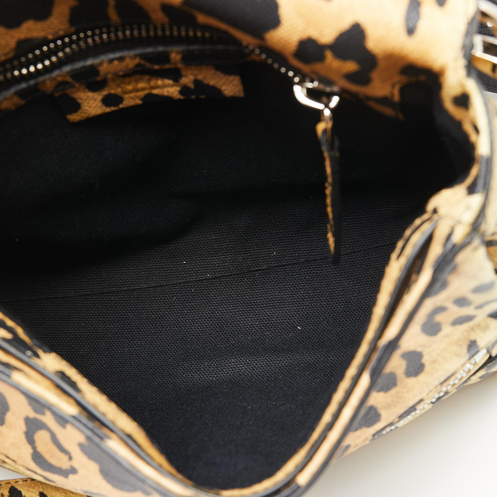 Givenchy Yellow/Black Leopard Print Leather Mini Pandora Pure Top Handle Bag 3