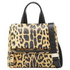 Givenchy Yellow/Black Leopard Print Leather Mini Pandora Pure Top Handle Bag