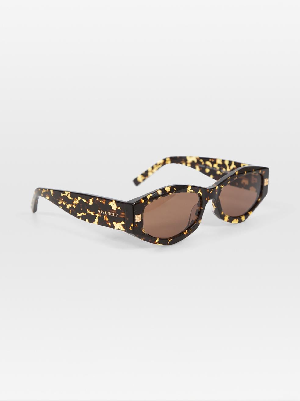 Gafas de sol Givenchy Yellow & Black Tortoiseshell GVday Marrón en venta