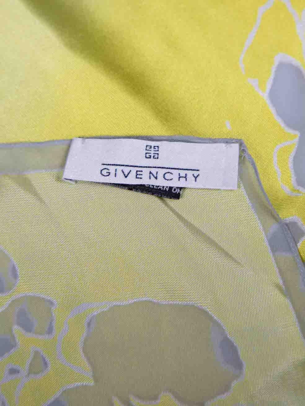 Givenchy Yellow Floral Print Scarf For Sale 1