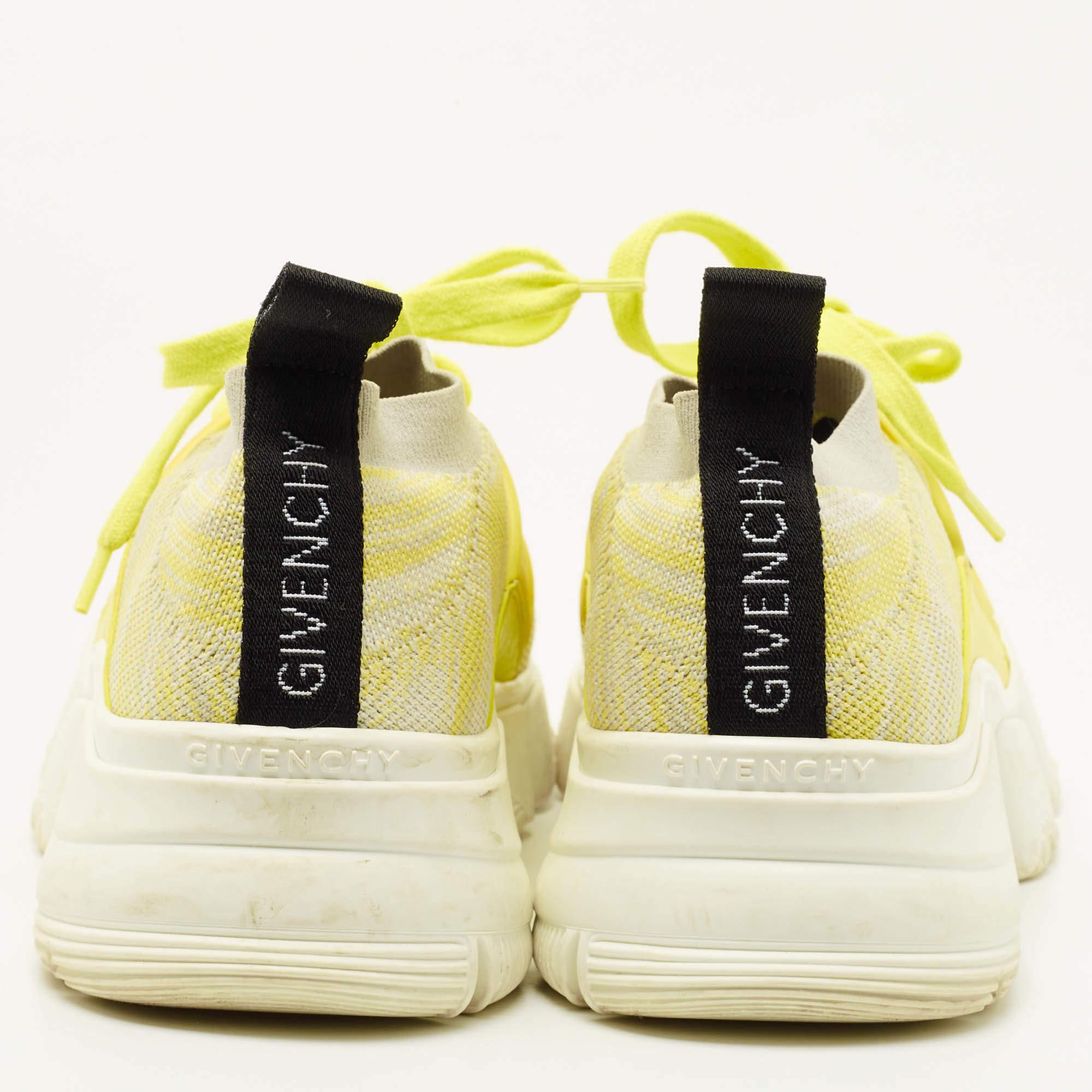 Women's Givenchy Yellow/Grey Knit Fabric Jaw Low Top Sneakers Size 36