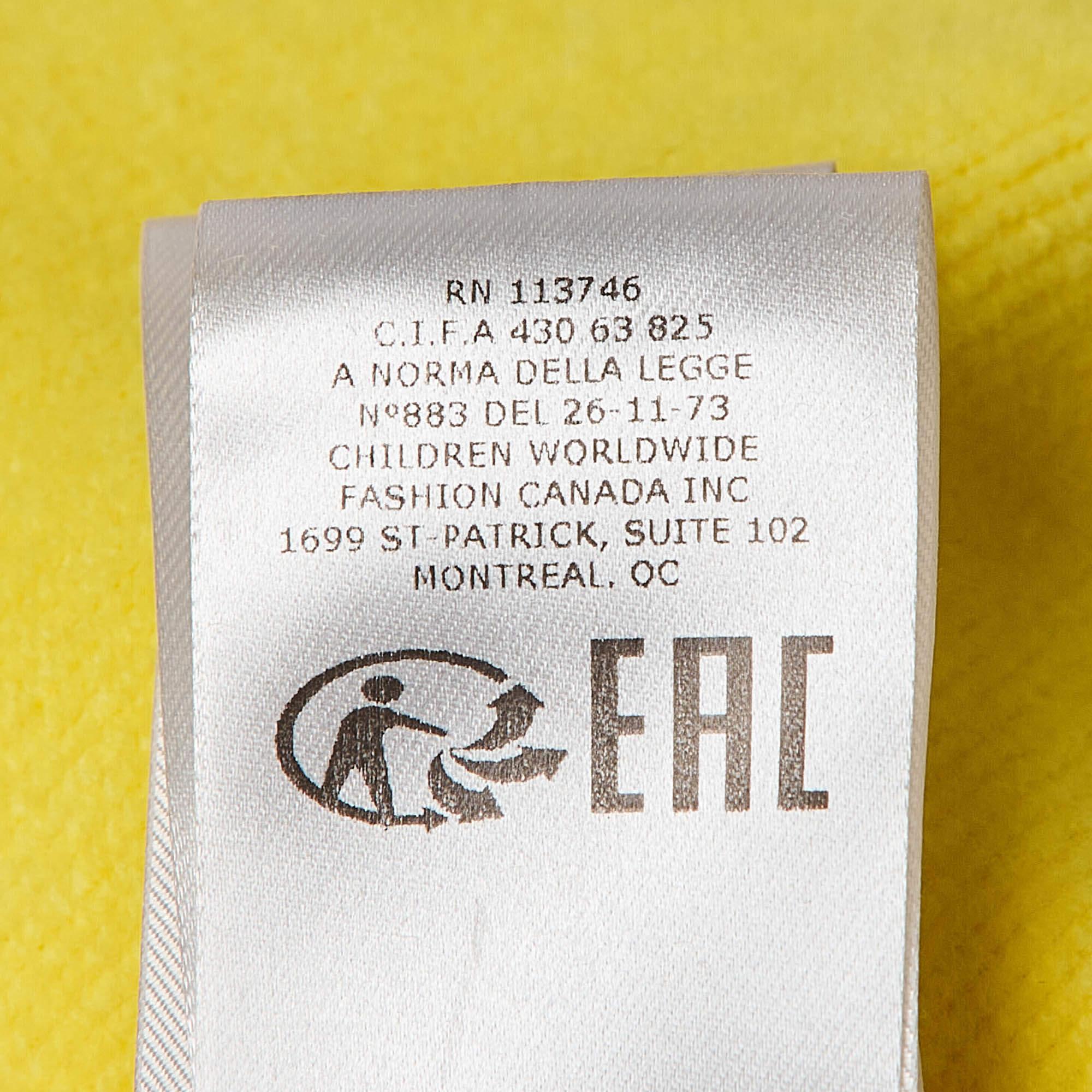 Givenchy - Vestito con cappuccio in cotone ricamato con logo giallo - 12Y in vendita 1
