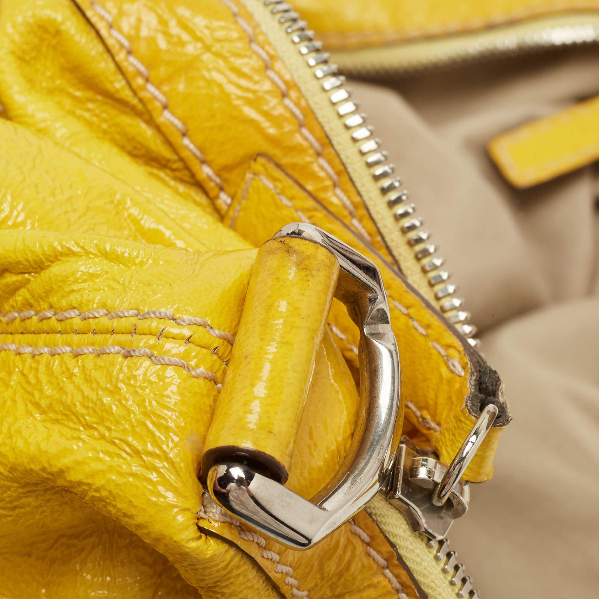 Givenchy Yellow Patent Leather Nightingale Satchel 8