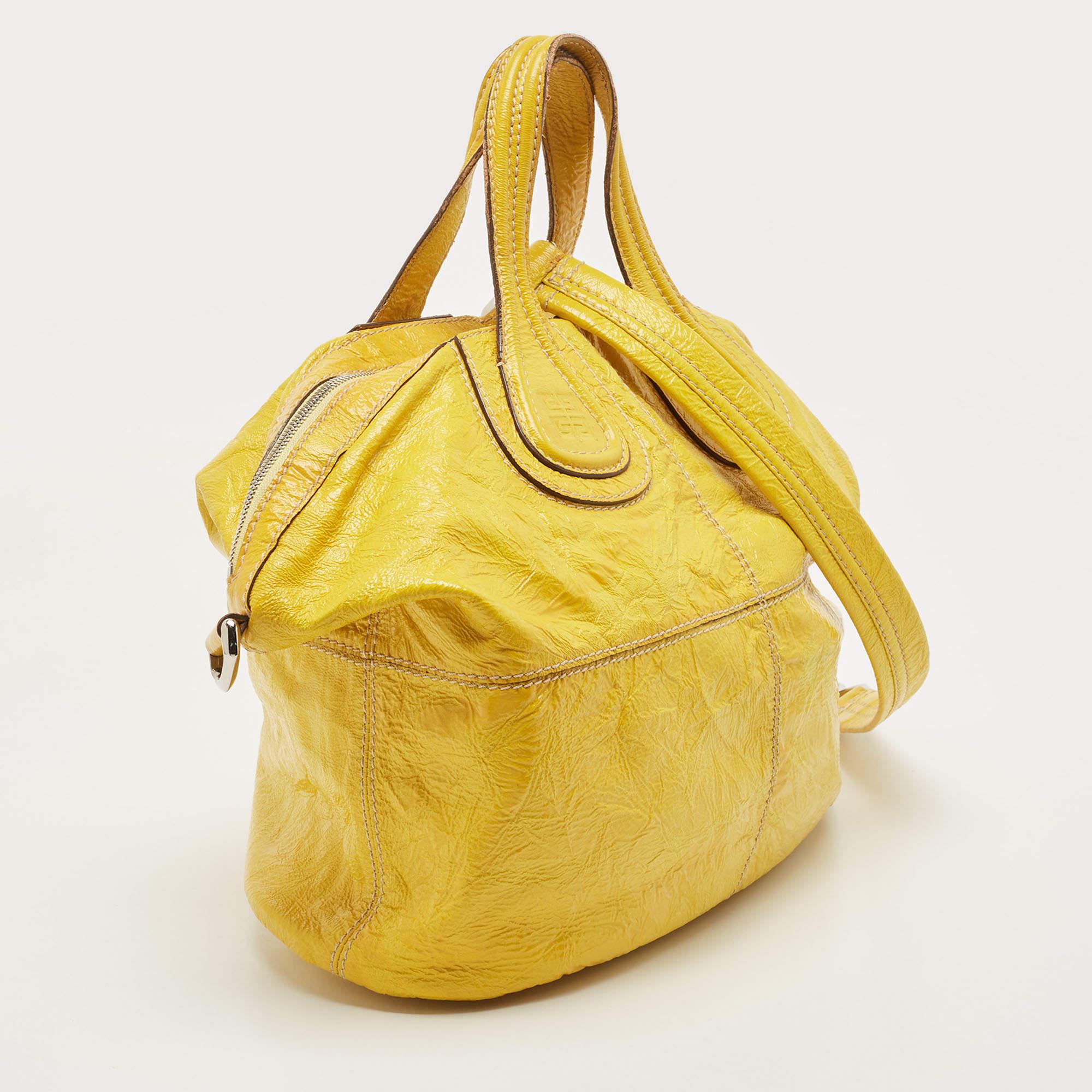 Women's Givenchy Yellow Patent Leather Nightingale Satchel