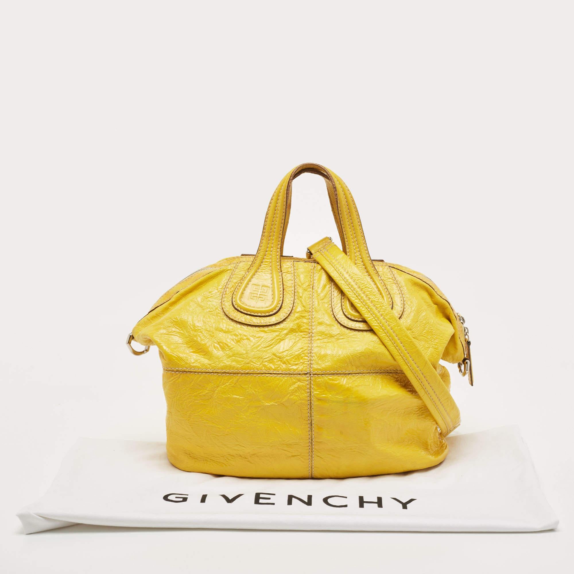 Givenchy Yellow Patent Leather Nightingale Satchel 2