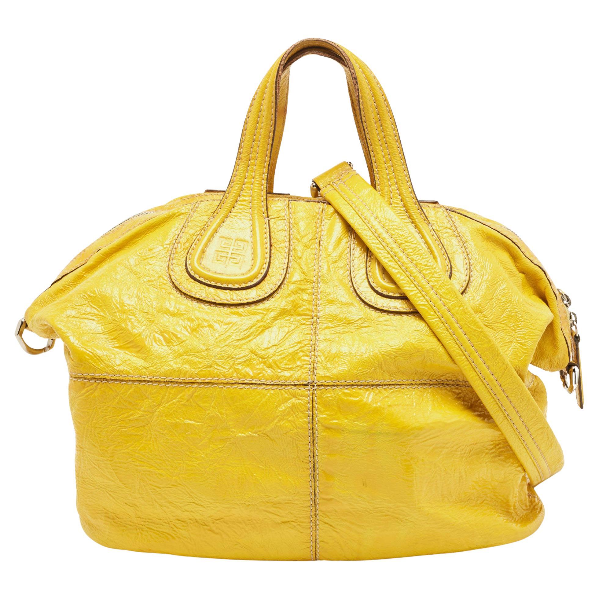 Givenchy Yellow Patent Leather Nightingale Satchel