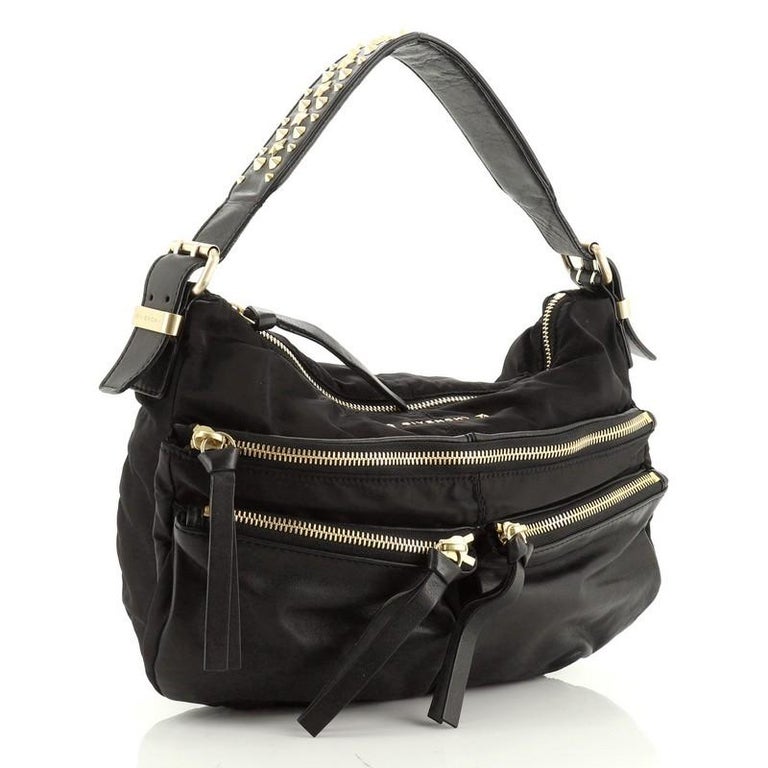 Givenchy Zip Multipocket Hobo Nylon and Studded Leather at 1stDibs