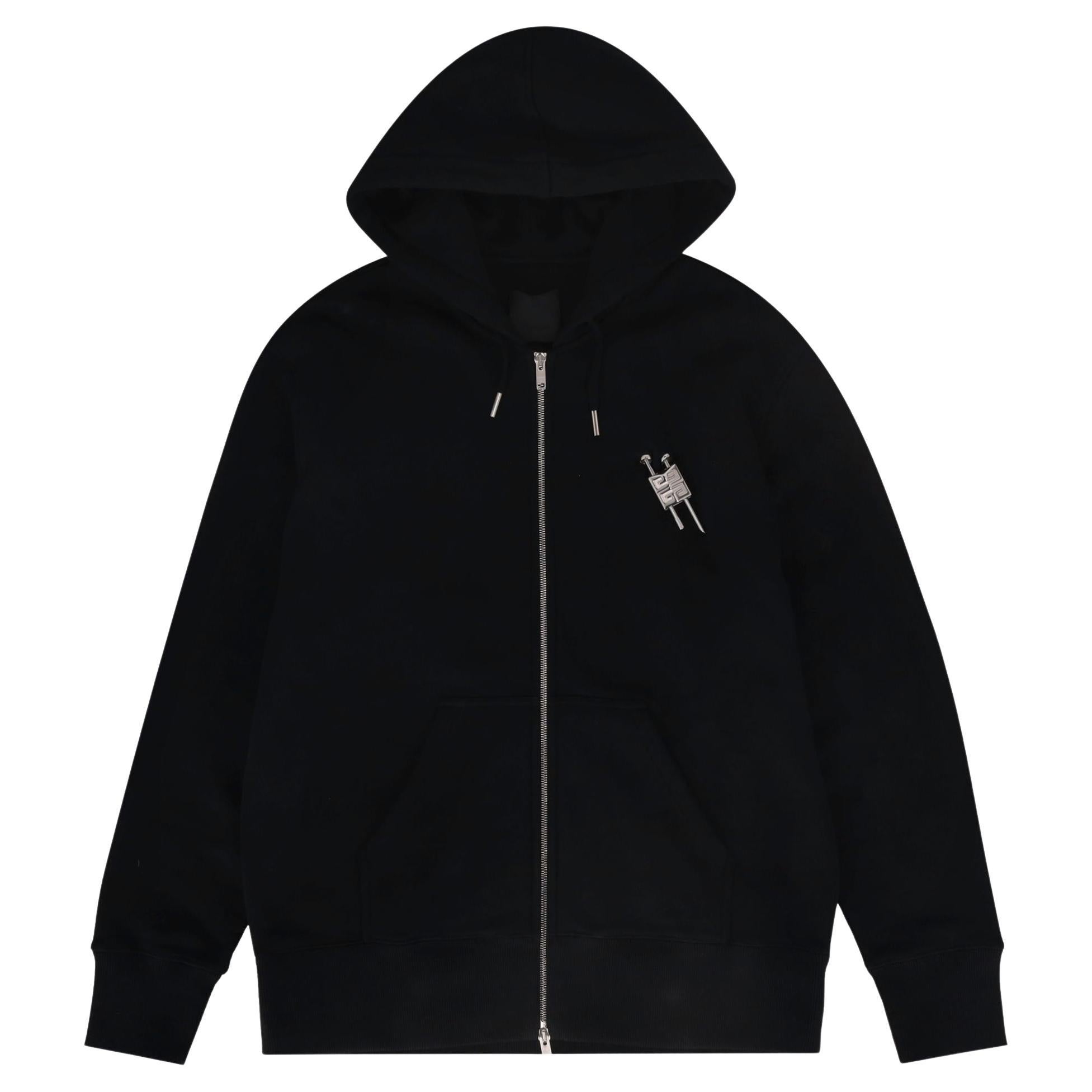 Givenchy Zipped Hoodie With A Logo Engraved Padlock Detail