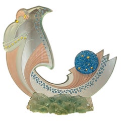 Giz Studio Large Figurative Art Deco Style Glass Sculpture