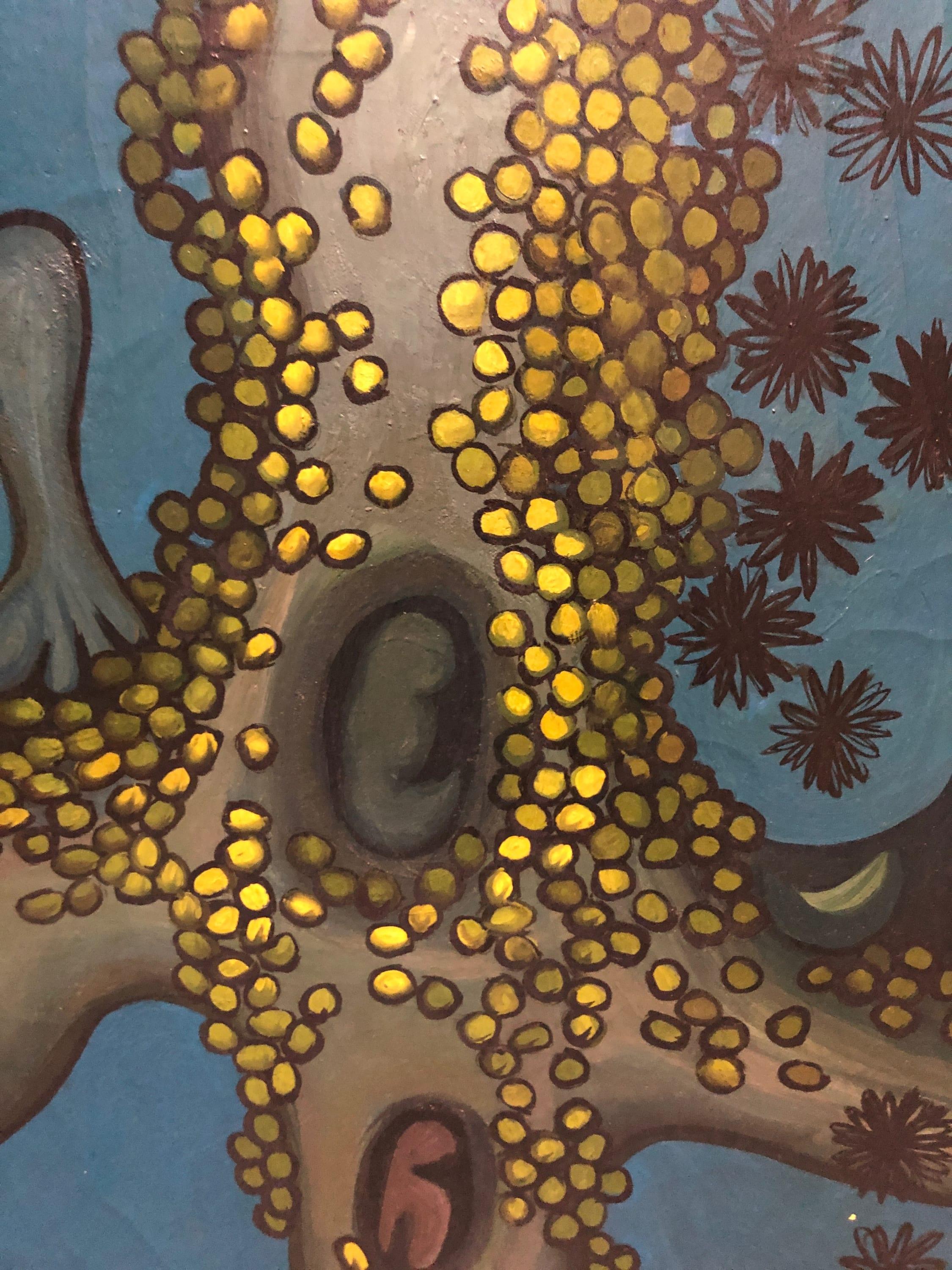 1959 Artista di Nyc Gj Rogers Surrealista Pittura originale d'epoca Blu e Verde in vendita 2