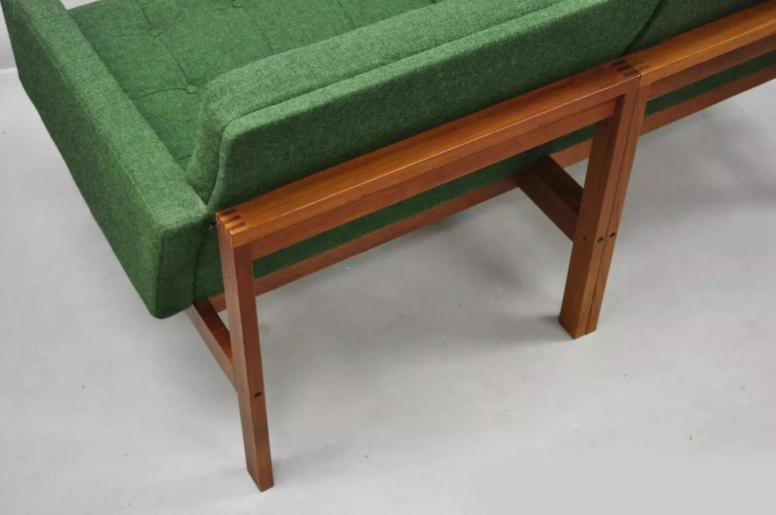 Canapé d'amour Moduline en teck vert Gjerlov Knudsen & Torben Lind pour France & Son Bon état - En vente à Philadelphia, PA