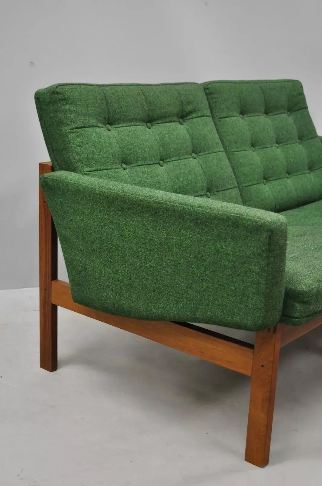 Canapé d'amour Moduline en teck vert Gjerlov Knudsen & Torben Lind pour France & Son en vente 1