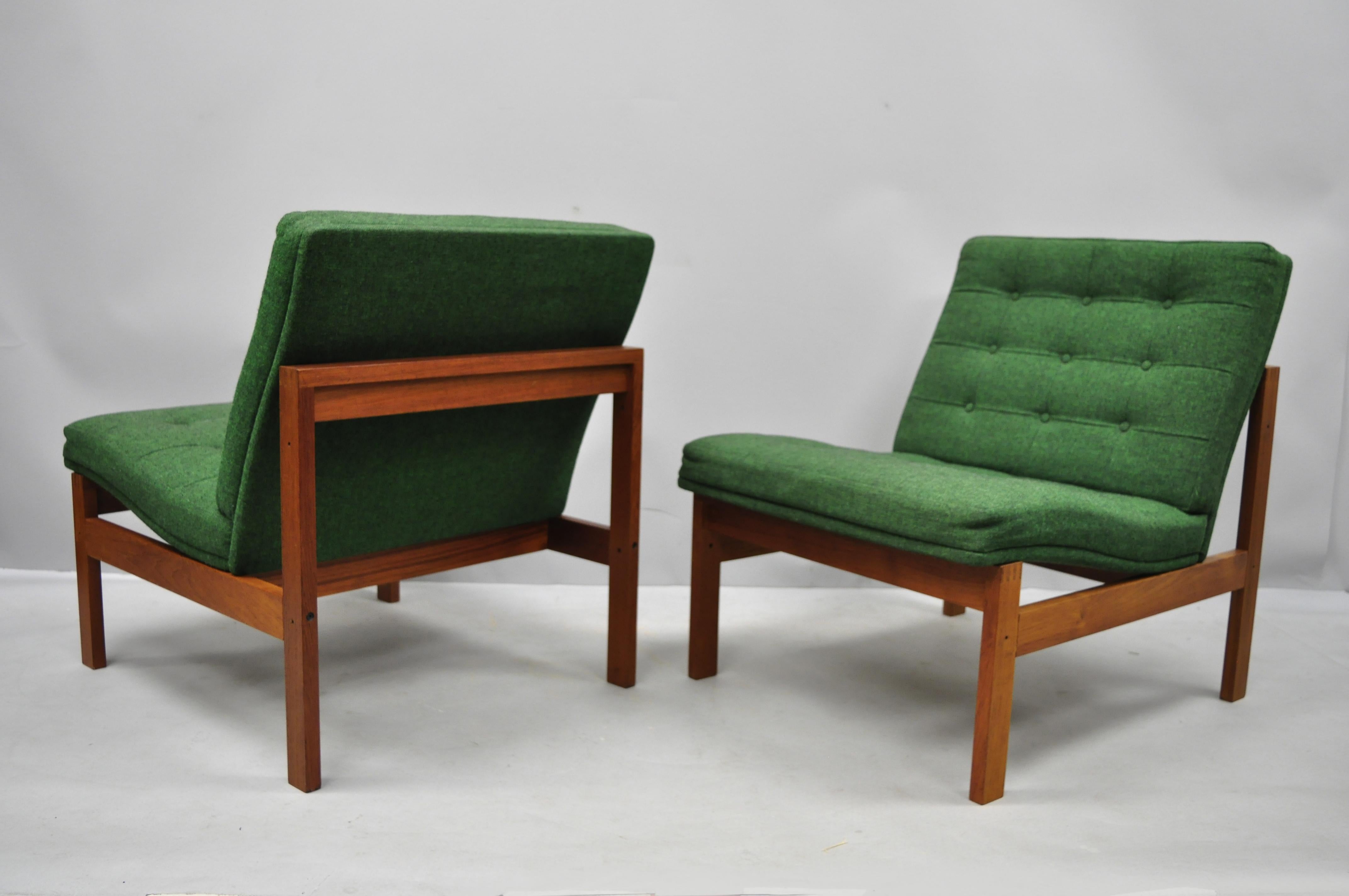 Gjerlov Knudsen & Torben Lind for France & Son Green Teak Moduline Slipper Chair 4
