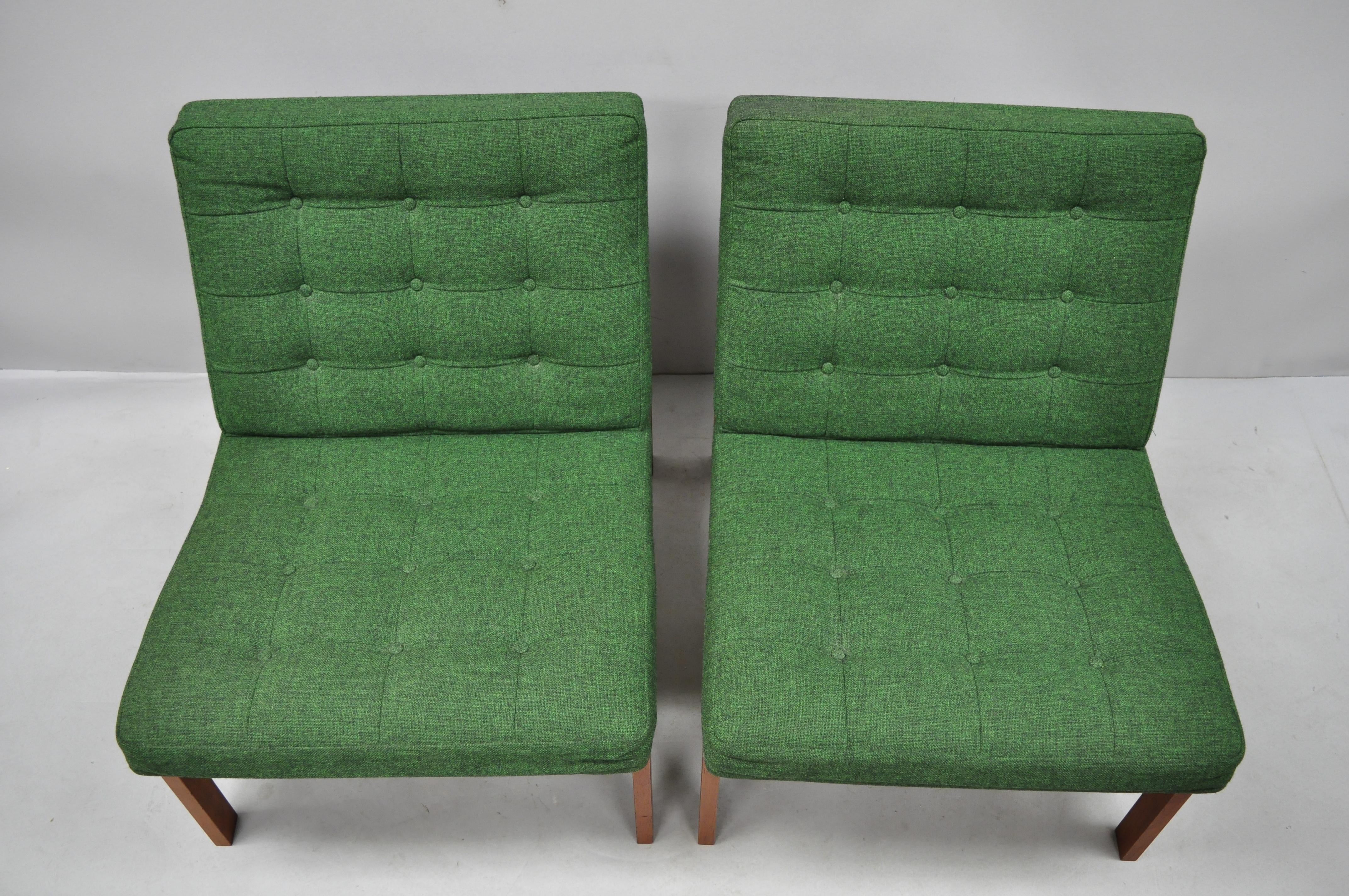 Gjerlov Knudsen & Torben Lind for France & Son Green Teak Moduline Slipper Chair (Moderne der Mitte des Jahrhunderts)