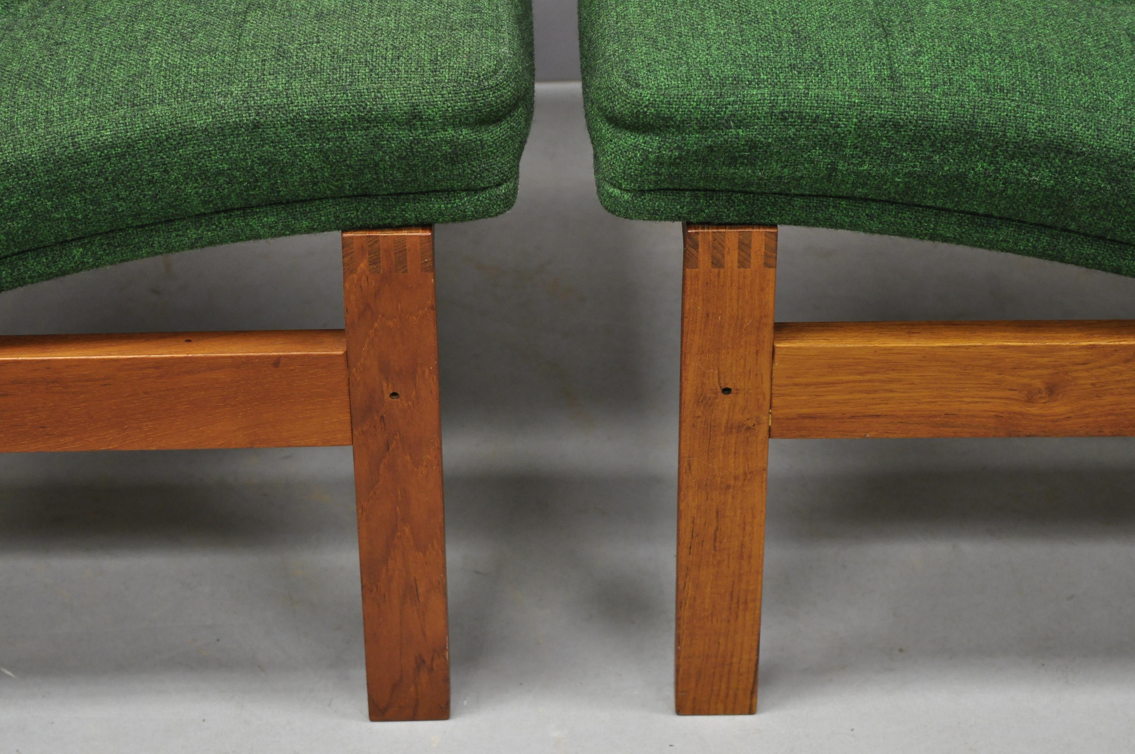 Gjerlov Knudsen & Torben Lind for France & Son Green Teak Moduline Slipper Chair (Wolle)