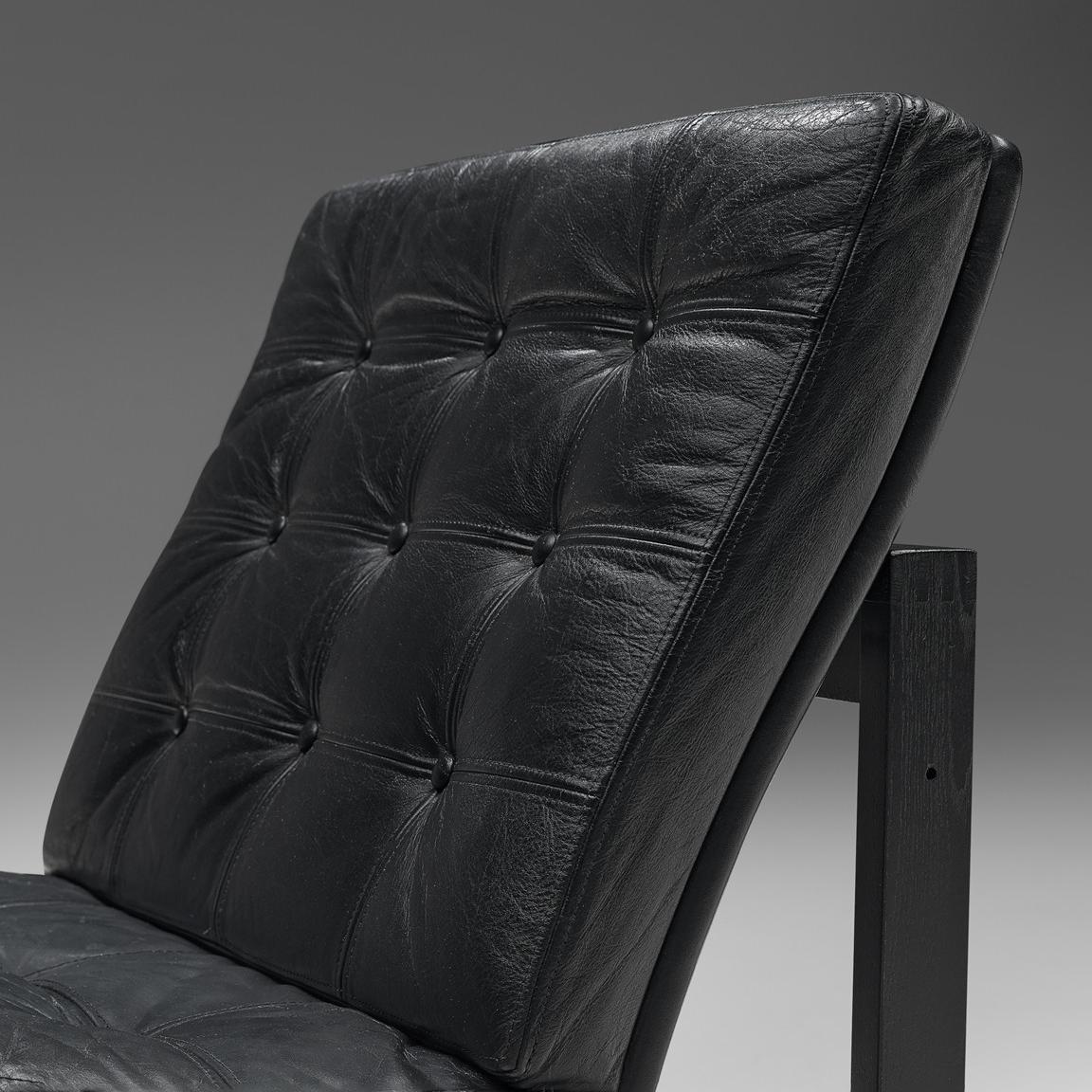 Mid-Century Modern Gjerløv-Knudsen et Lind Paire de fauteuils modulables noirs en vente