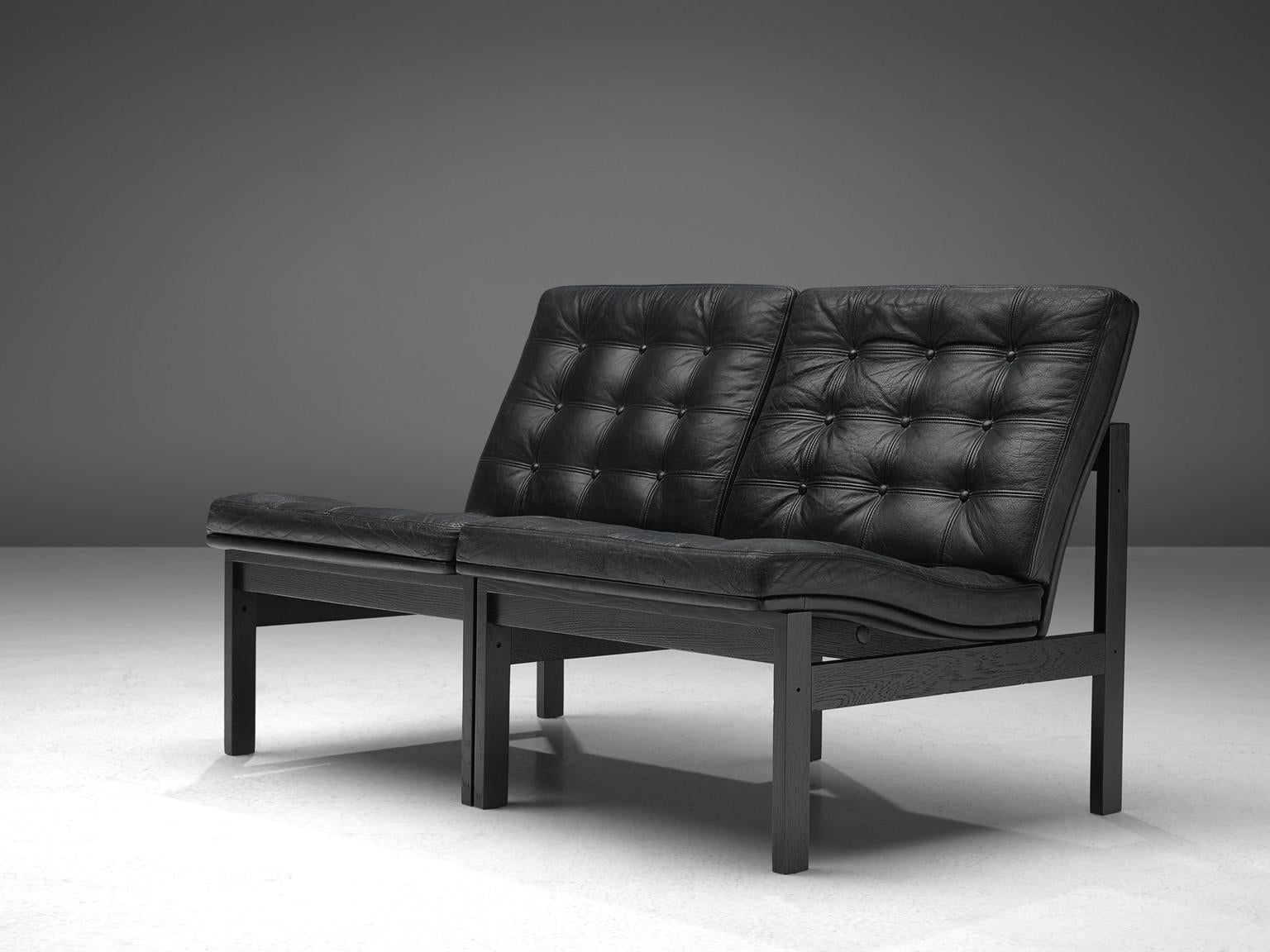 Danois Gjerløv-Knudsen et Lind Paire de fauteuils modulables noirs en vente