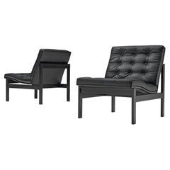 Gjerløv-Knudsen and Lind Pair of Black Moduline Slipper Chairs