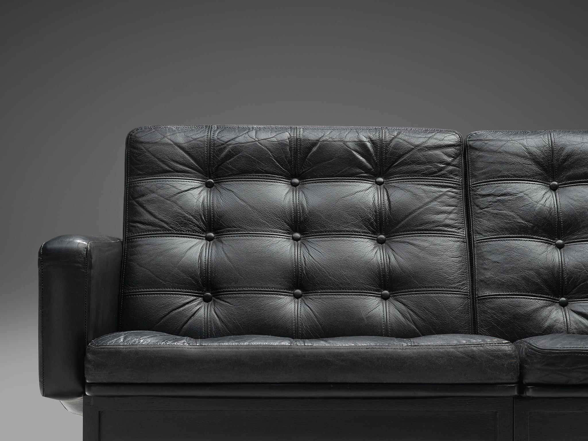 Danish Gjerløv-Knudsen and Lind All Black Moduline Settee