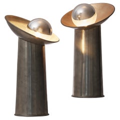 Gjlla Giani for Nucleo Sormani ‘Radar’ Table Lamps in Pewter