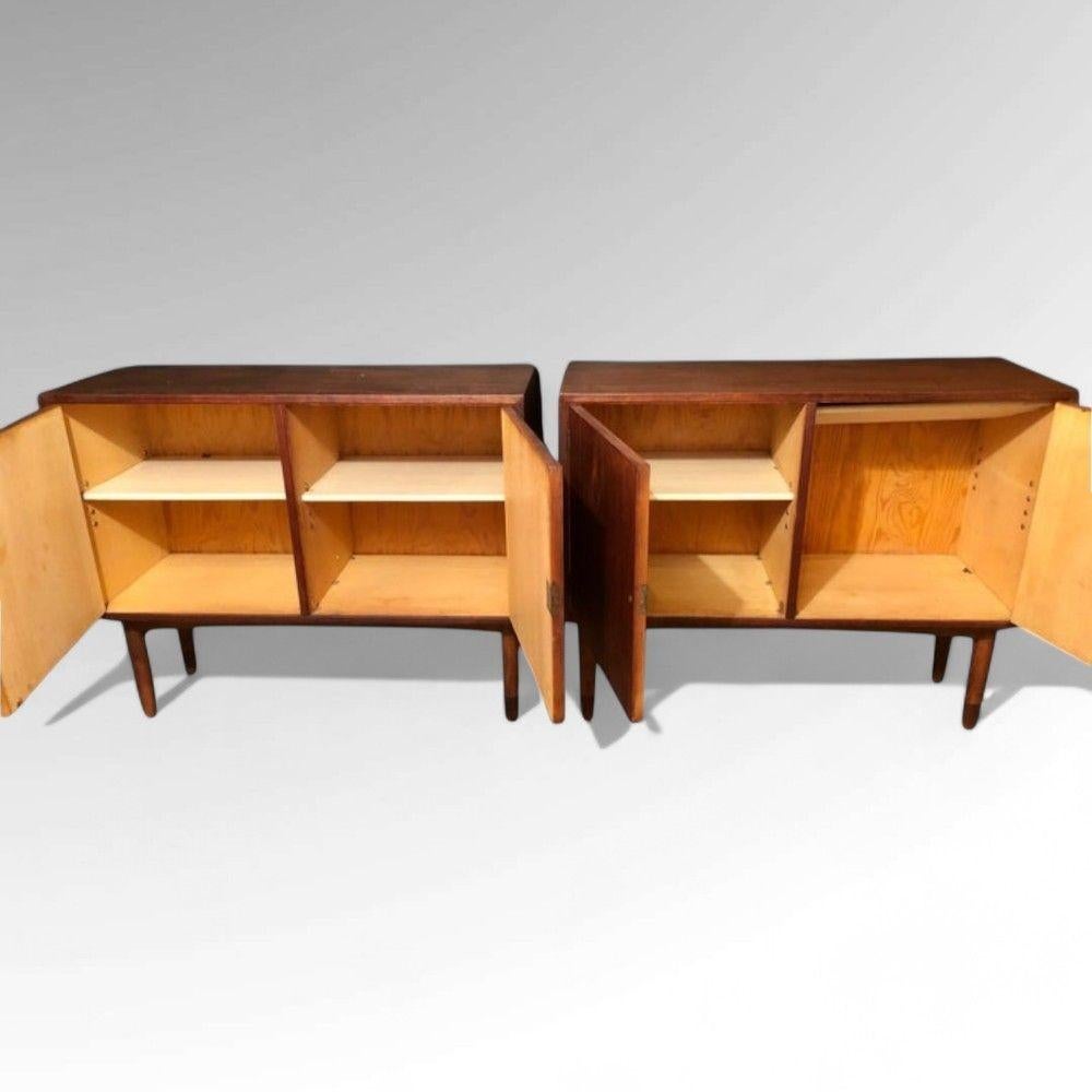 Gjovik Mobelfabriken, Mid-Century Modern, Low Cabinets, Teak, Denmark, 1950s For Sale 5