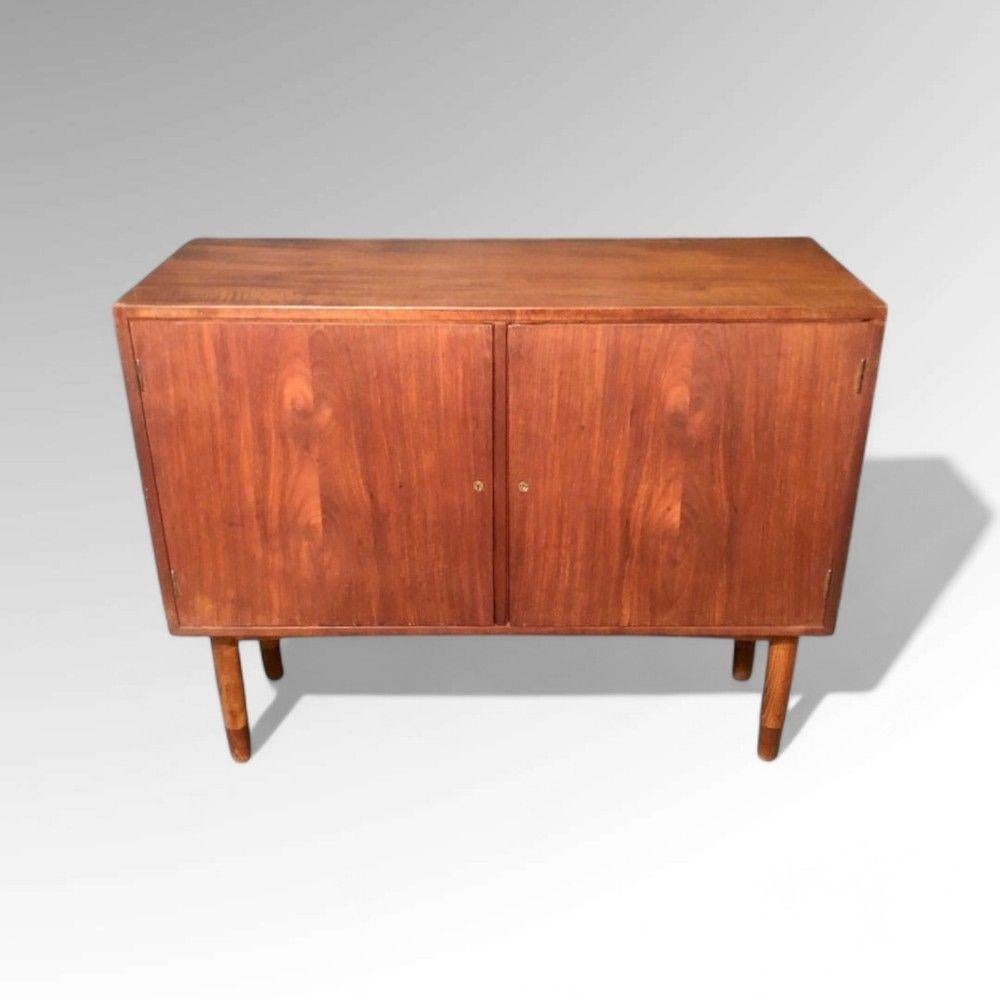 Brass Gjovik Mobelfabriken, Mid-Century Modern, Low Cabinets, Teak, Denmark, 1950s For Sale