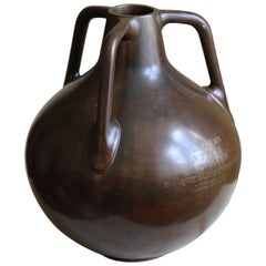 Gjutmästare A. Frost, Vase for Guild Exhibition, Patinated Bronze, Sweden, 1941