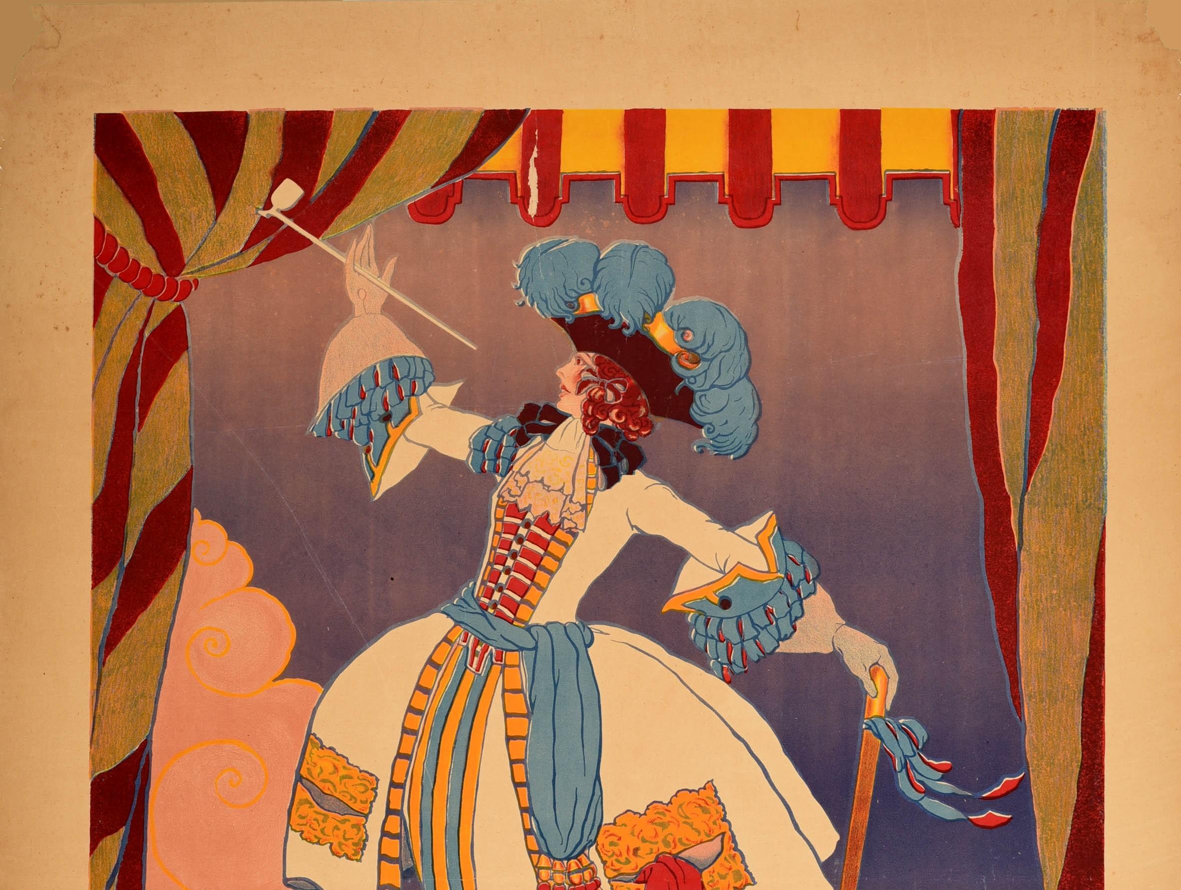 Original Antique Theatre Poster Nom D'Une Pipe Comic Opera Palais Royale Paris - Print by GK Benda