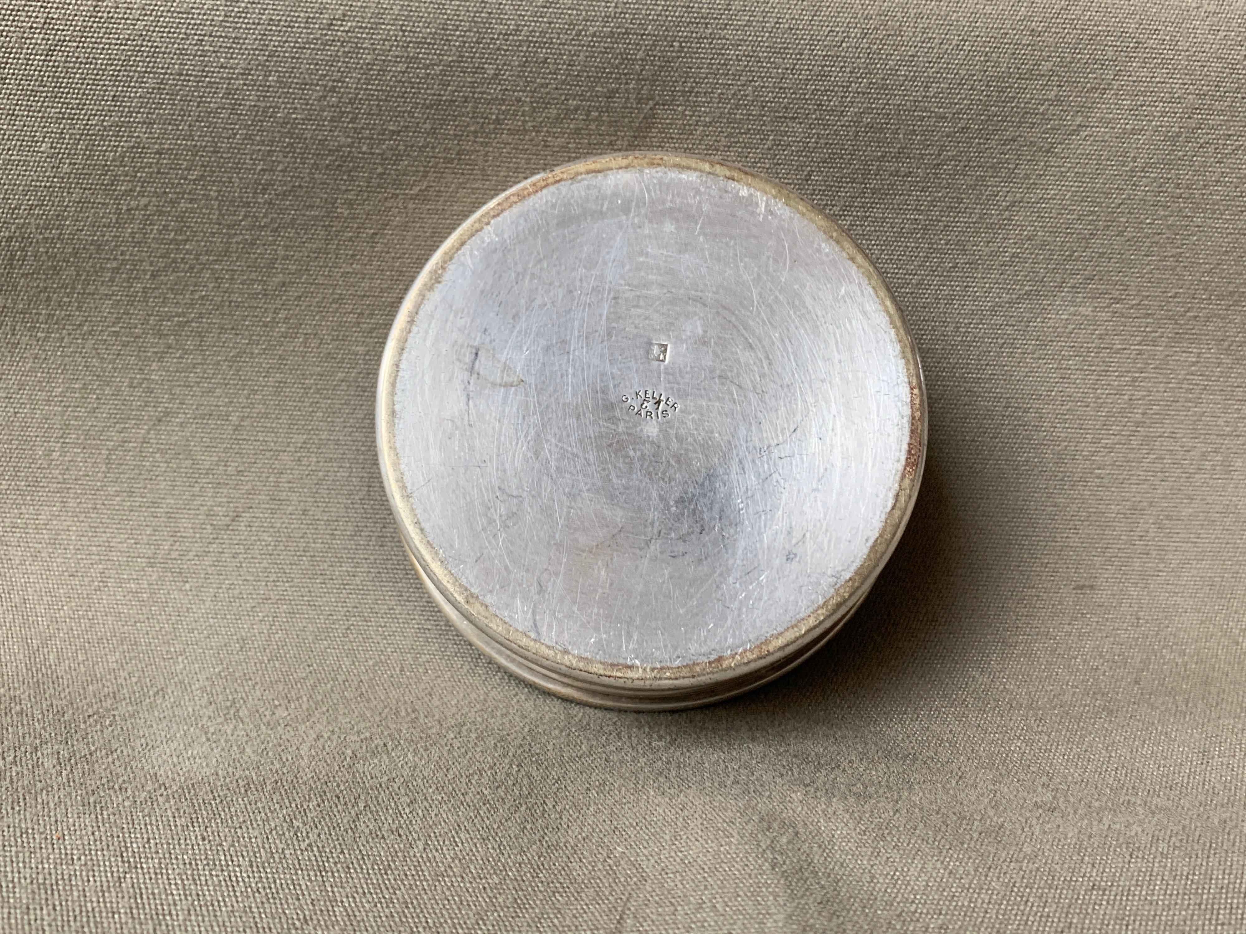 Mid-Century Modern G.Keller Boîte en argent sterling:: Paris