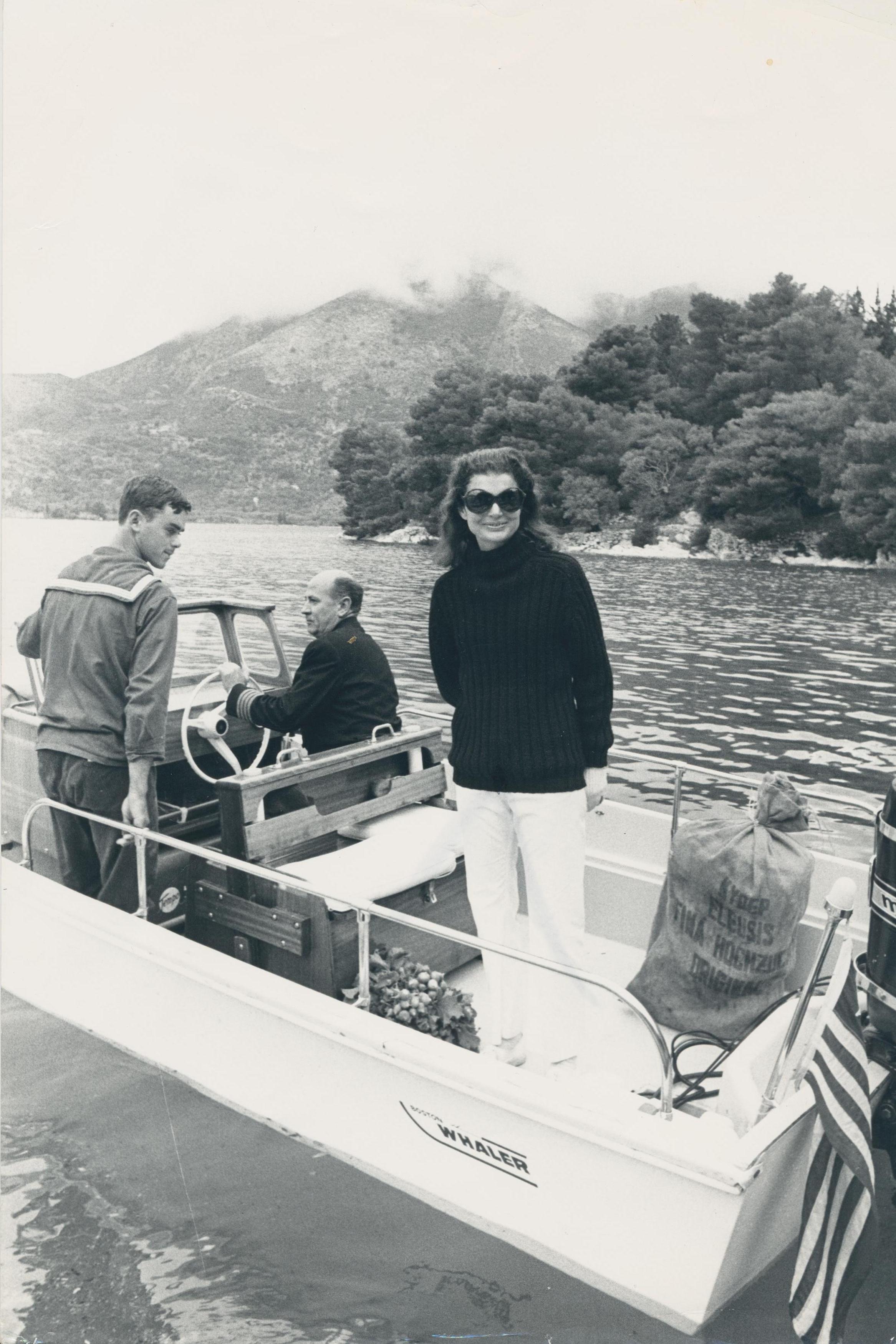 Jackie Kennedy on board, ca 1970s - Art by Gökşin Sipahioğlu