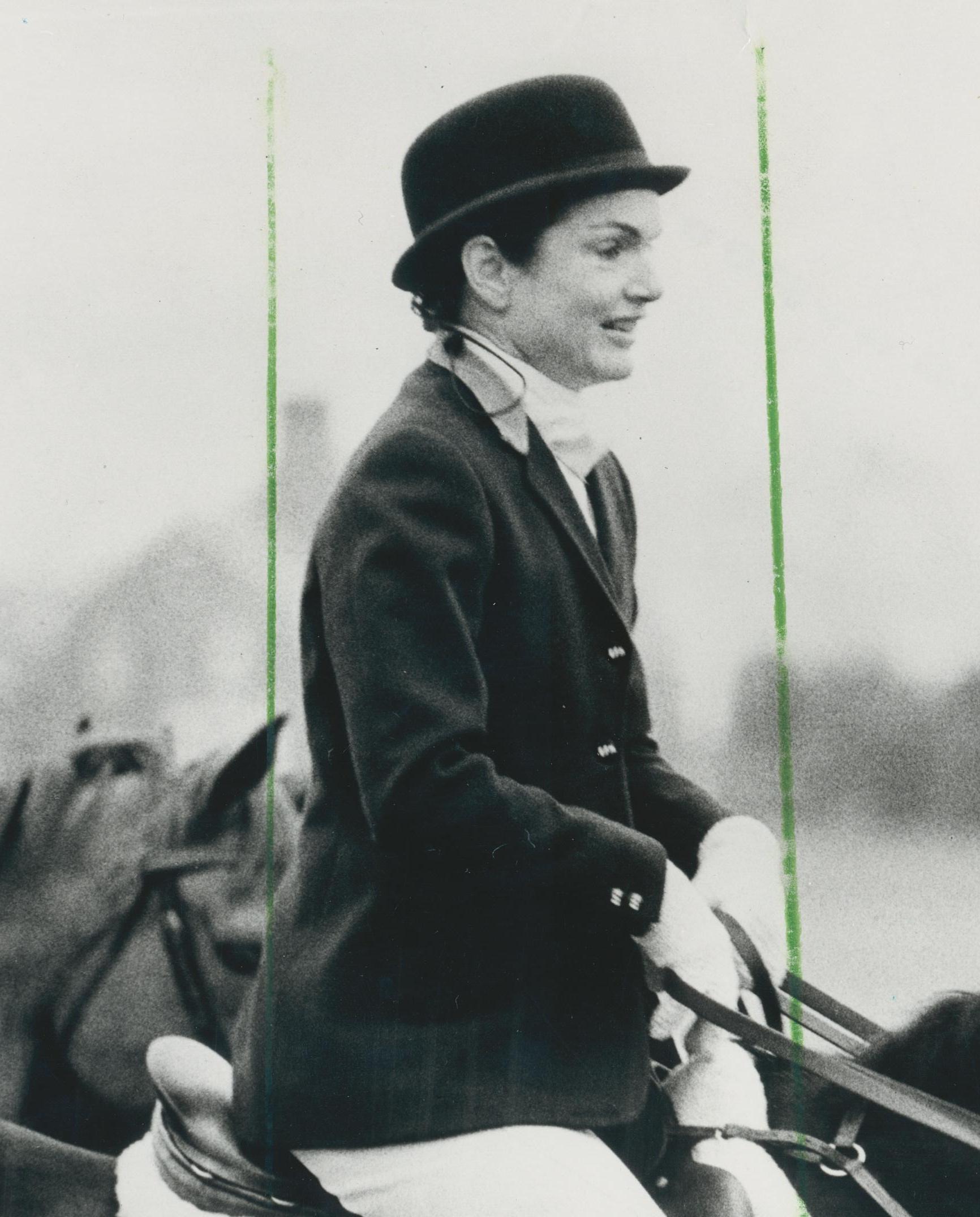 Jackie Kennedy; horse-riding, ca. 1970s - Modern Art by Gökşin Sipahioğlu