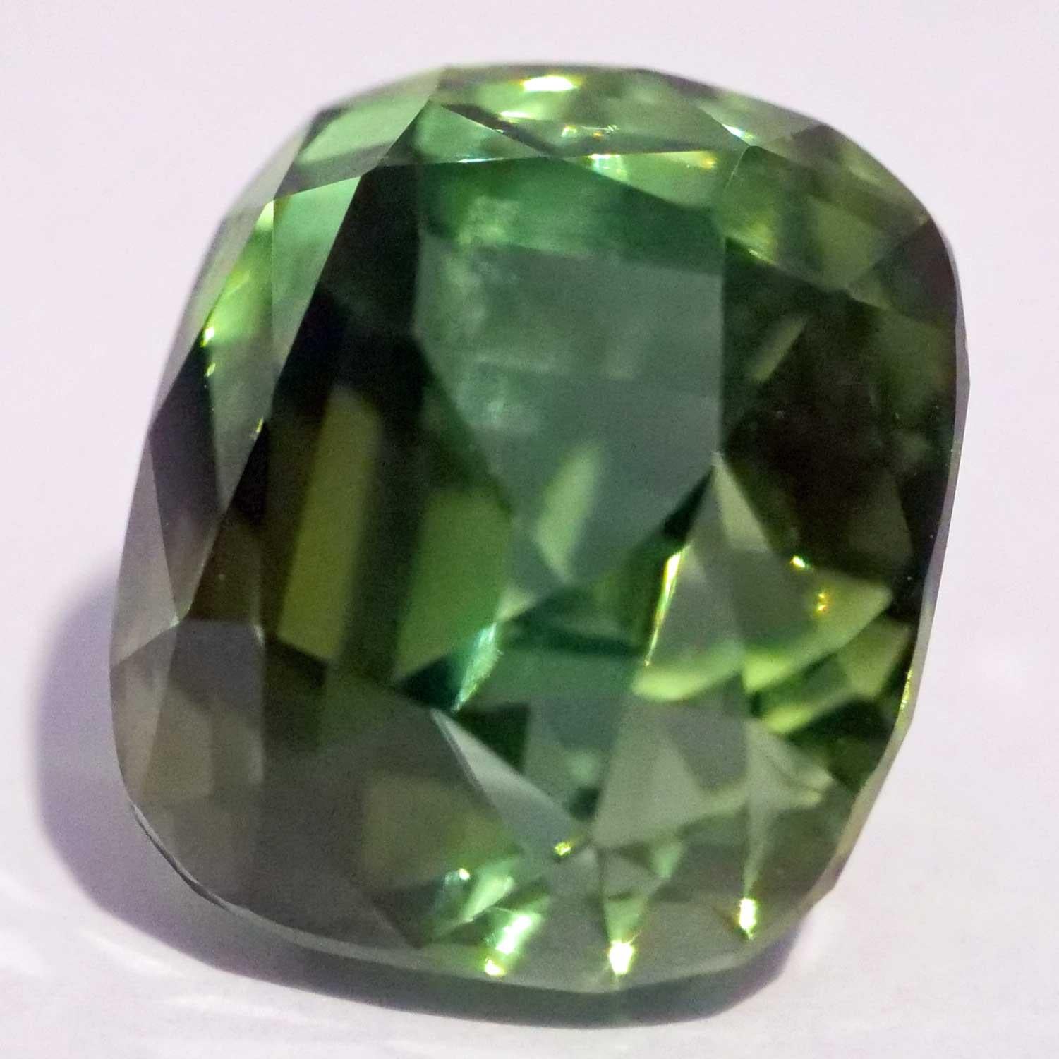 Antique Cushion Cut GLA Certificate Tourmaline  Afghanistan green-mint 8.45 ct Investment Gemstone For Sale