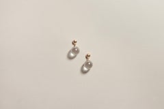 Glacé Drop Earrings in 14K Yellow Gold & Quartz Rock Crystals by J. Hannah